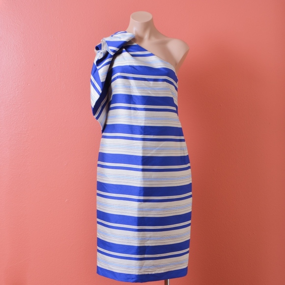 NWT Banana Republic One shoulder Striped Dress 2 - Picture 2 of 7